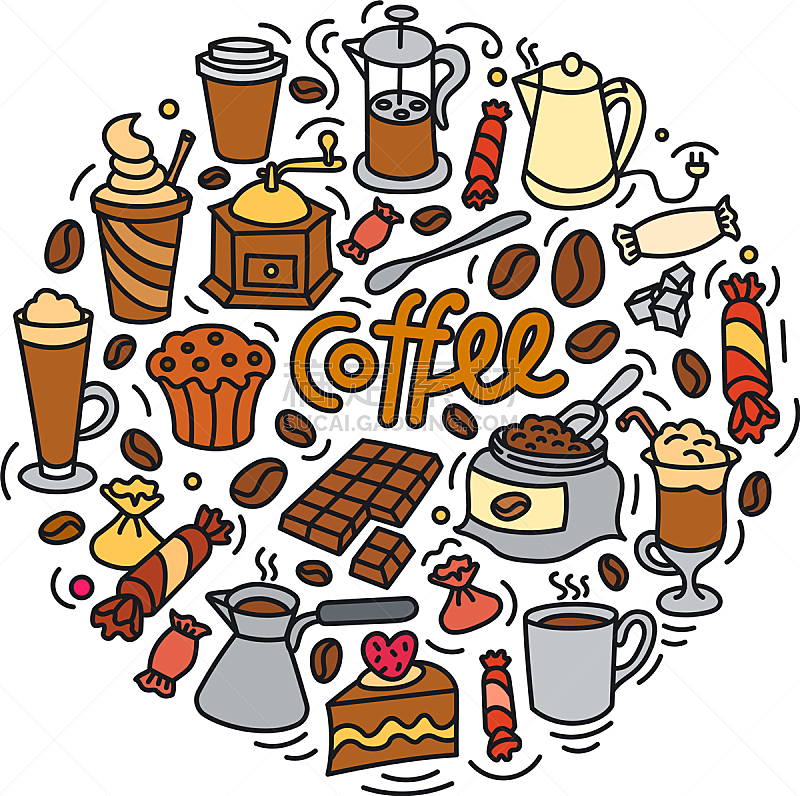 标志,咖啡利口,咖啡,饮料,热,咖啡豆,菜单,杯,烹调