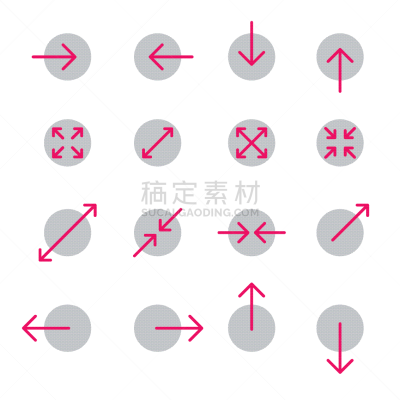 做手势,触摸屏,计算机图标,箭头符号,线条,形状,圆形,轮廓,红色,收集