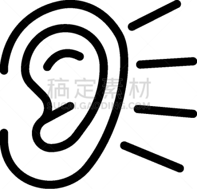 轮廓,人的耳朵,时尚,计算机图标,人,白色,黑色,听障,听,感知