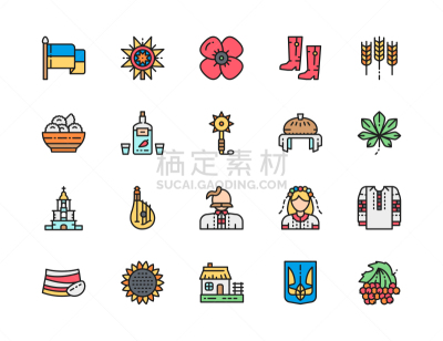 线条,面包,婚礼,人的耳朵,小麦,计算机图标,大于号,平坦的,布置