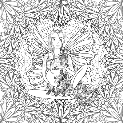 成年的,女人,仙女,图画书页,母亲,人,女孩,概念,怀孕,爱