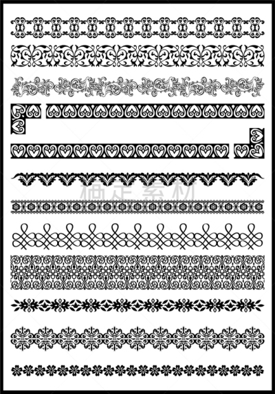 华丽的,优美,图像,叶子,矢量,式样,插画,收集,装饰,复古