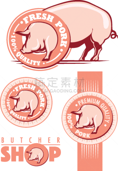清新,猪,标签,猪肉,农业,商务,菜单,野餐,食品,烤肉架