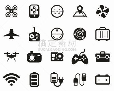 无人机,四轴飞行器,计算机图标,黑白图片,巨大的,线条,专业人员,休闲游戏,运动,背景分离