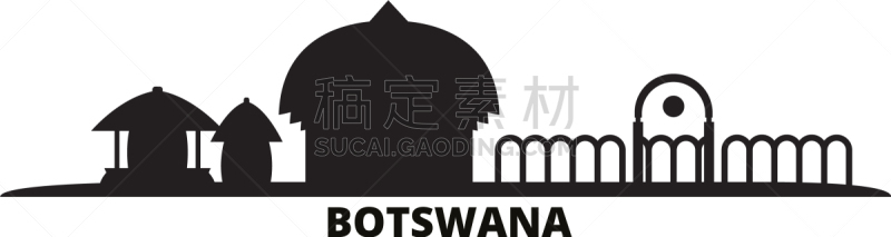 博茨瓦纳,城市天际线,分离着色,商务,野生动物,现代,建筑,天空,城市,剪影
