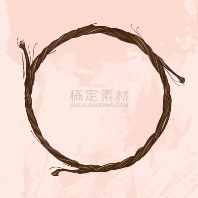 华丽的,枝,圆形,边框,自然,柳条,梦符咒,复古,做,装饰
