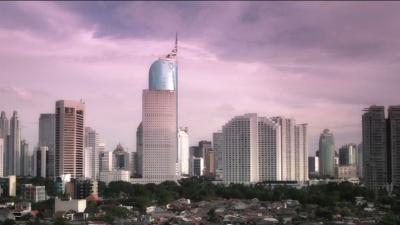 雅加达城市日落延时摄影