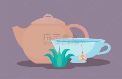 茶杯,草本,茶壶,华丽的,传统,清新,杯,餐具,午餐,复古