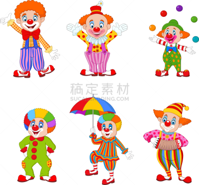 卡通,幸福,小丑,动作,与众不同,舞台,可爱的,狂欢节,多样,木偶