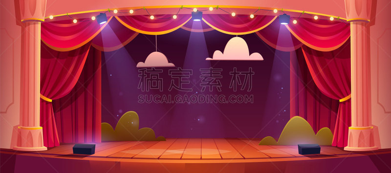 窗帘,舞台,卡通,红色,矢量,剧院,开演时间,事件,戏剧表演,纺织品