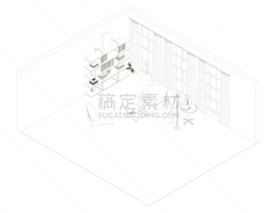 矢量,轮廓线画,沙发,绘画插图,室内,桌子,都市风景,组物体,衣柜,背景分离