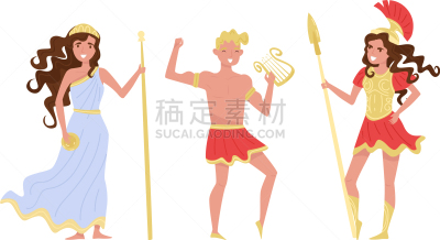 分离着色,希腊神像,白色背景,传统,希腊,女人,古董,布置