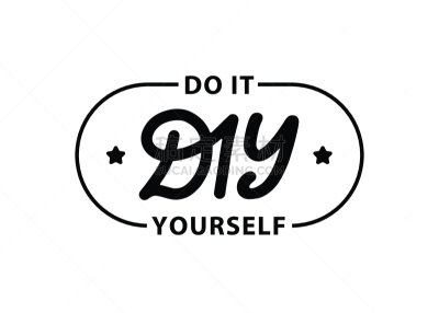 DIY do it yourself. Lettering abbreviation logo circle stamp. Rubber seal stamp on white background Vector illustration.