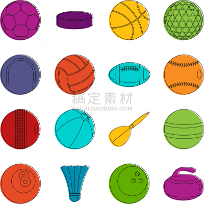 球体,乱画,符号,分离着色,轮廓,白色,手球,网球运动,设备用品,布置
