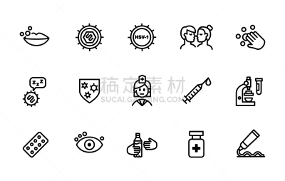 单纯疱疹病毒,图标集,药,hsv色彩模型,饮料,显微镜,健康保健,水泡,损害免疫系统,医疗器械