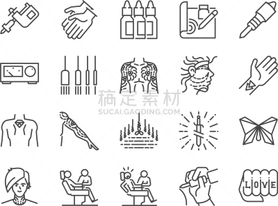 线条,图标集,商务,铅笔,恐怖,商店,复古