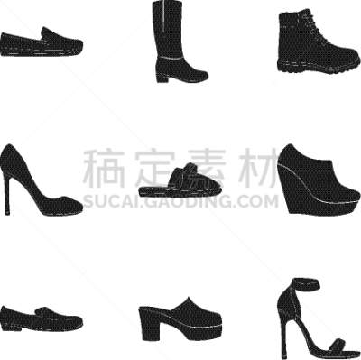 鞋子,巨大的,黑色,计算机图标,分离着色,婴儿鞋,品牌名称,矢量,踝,收集