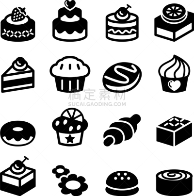 面包店,甜点心,图标集,可爱的,图像,矢量,水果,食品,甜食,焦糖