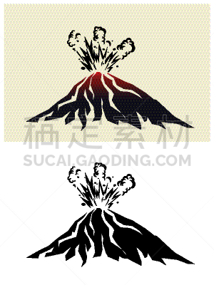 火山,地形,红色,黑色,热,能力,动作,自然,爆发,冒险