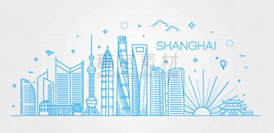 建筑,城市天际线,上海,分界线,轮廓,亚洲,明信片,商务,名声,直的