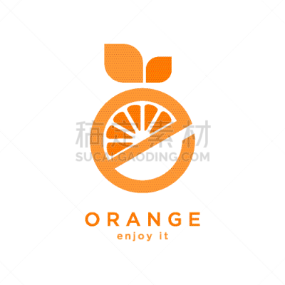 orange logo concept with theme fruits
