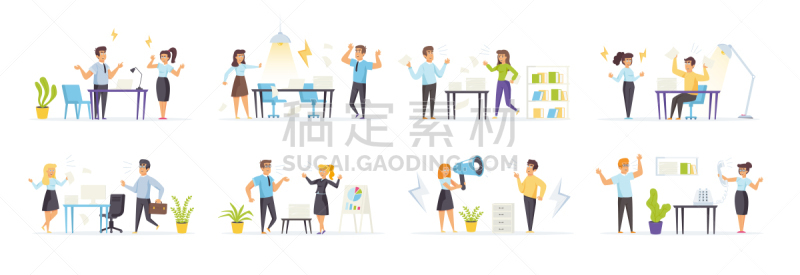 狂怒的,人,性格,多样,都市风光,工作,争论,布置