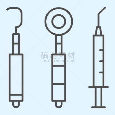 健康保健,牙医,细的,设备用品,轮廓,卫生,牙科设备,数字10,矢量,移动应用程序