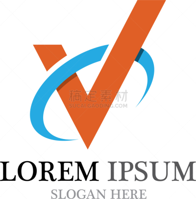 v letter logo template