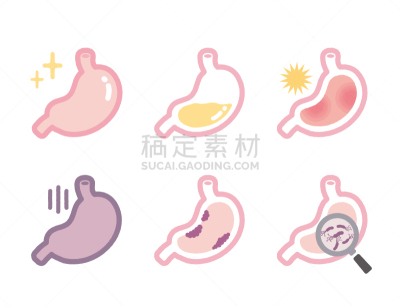 胃,生病,多样,可爱的,健康保健,癌症,幽门螺旋杆菌,胃癌,癌症筛查,绘画插图