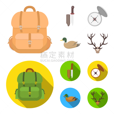 鹿,罗盘,鸭子,有角的,业余爱好,自然,图像,矢量,覆盖,收集