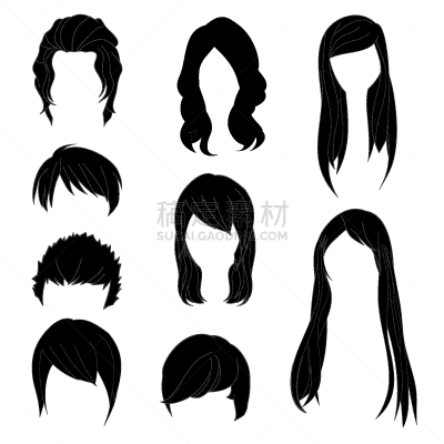 男人,女人,发型,黑色,男孩,假发,高雅,图像,收集,卷发