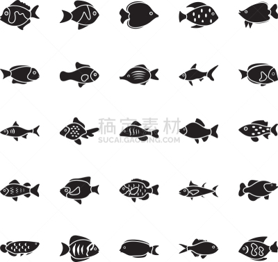 符号,鱼类,龙鱼,矢量,戴面具蝴蝶鱼,蓝纹笛鲷,鲑鱼,图像,Blue Tang Fish
