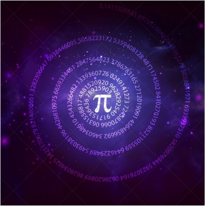 绘画插图,科学,太空,概念,深的,几何形状,空间探索,色彩鲜艳,圆周率,几何学