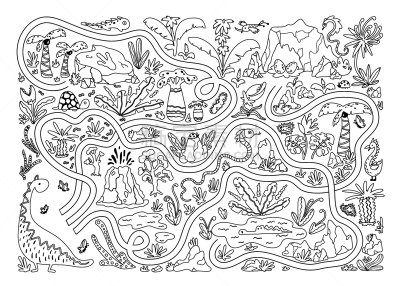 迷宫游戏,卵,绘画插图,卡通,小山羊,恐龙,时尚,有毒生物体,着色,协助