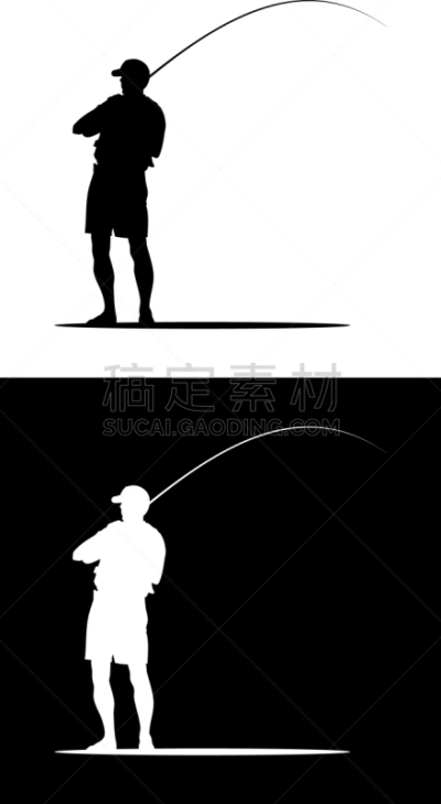 渔夫,分离着色,白色,运动,图像,品牌名称,剪影,休闲,度假,旋转