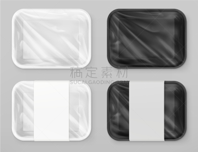 聚苯乙烯,食品,三维图形,白色,黑色,塑胶,餐盘,牛排,肉,包装