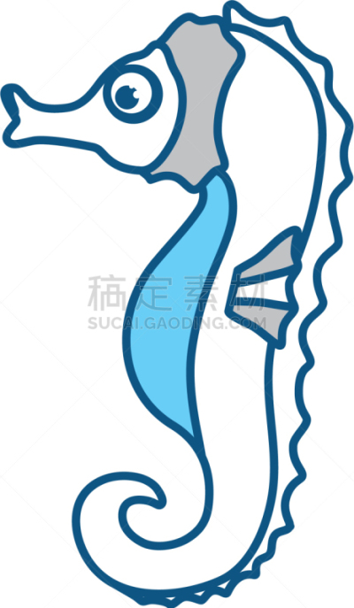 可爱的,海马,白色,宠物,自然,图像,海洋,动物,矢量,马