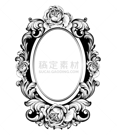 装饰物,圆形,玫瑰,边框,白色,华丽的,传统,请柬,复古,花