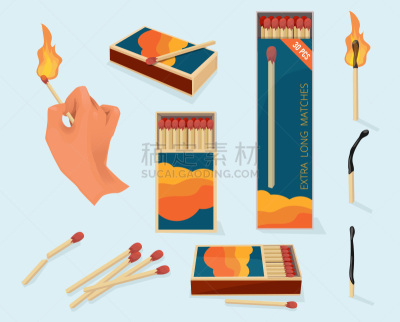 火柴棍,高雅,棍,卡通,矢量,安全的,火焰,木制,绘画插图,燃烧