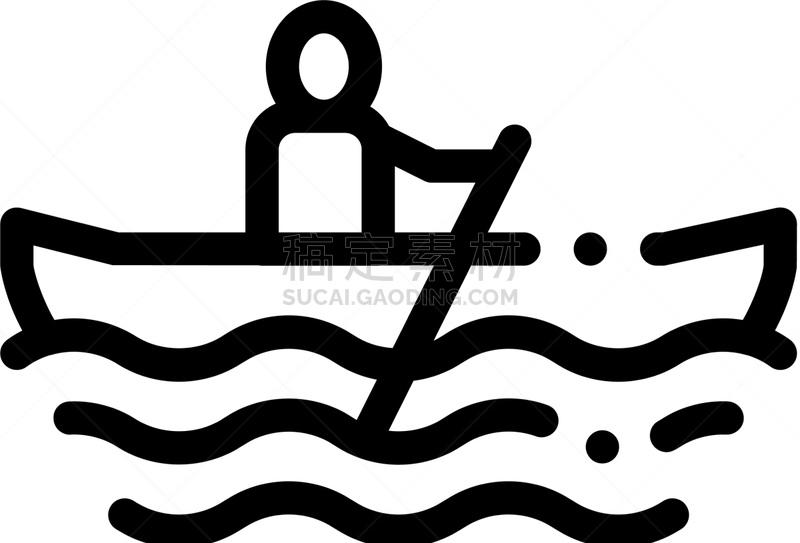 rowing boat canoeing icon