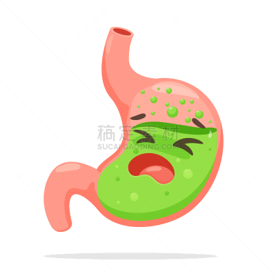 酸,胃,痛苦,卡通,可爱的,溃疡,健康保健,胃食管反流病,绘画插图,问题