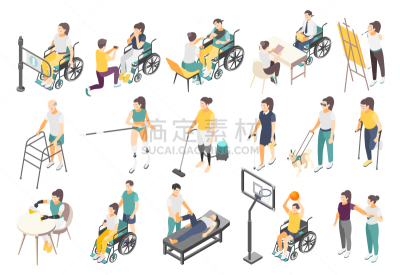符号,肢体缺损,健康保健,运动,狗,手杖,等角投影,拐杖,绘画插图,轮椅