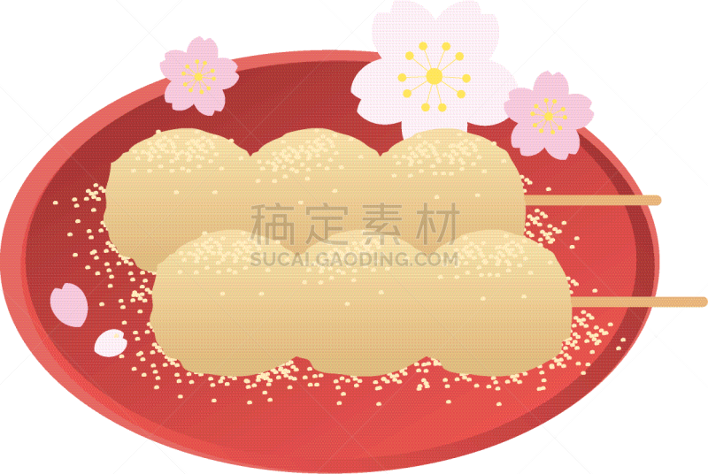 日本,大豆,盘子,传统,黄豆粉,红色,团子,圆形,烤的,糖果店