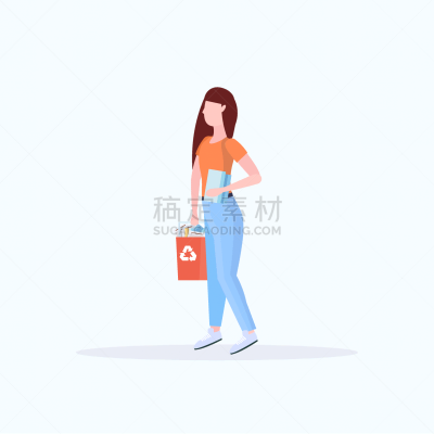 大桶,清洁工,女人,环境,塑胶,垃圾,设备用品,运送,站