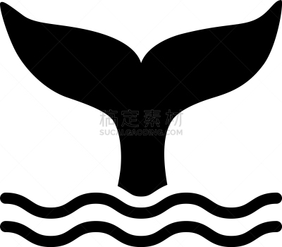 尾巴,鲸,美人鱼,线图标,波浪,海豚,自然,海洋生命,环境,做