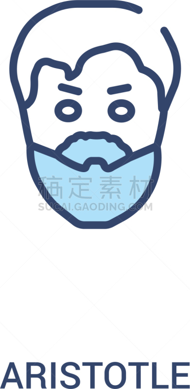亚里士多德,计算机图标,概念,线条,极简构图,两个物体,轮廓,白色,收集
