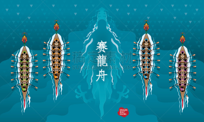 龙,矢量,龙舟,在下面,水,巨大的,风景,活力,迅速,图像