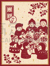 春节,式样,幸福,亚洲,红色,贺卡,家庭,垂直画幅,红包