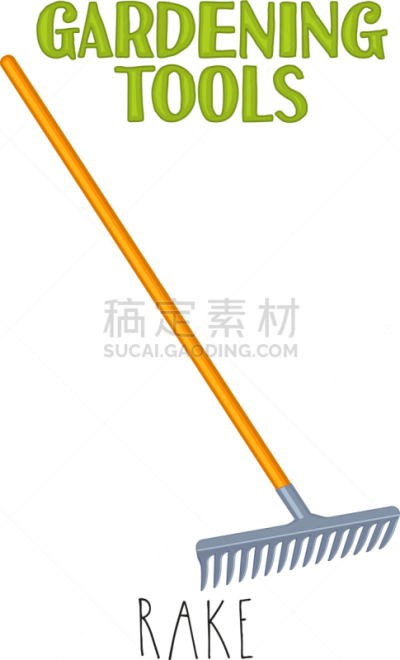 耙子,明亮,色彩鲜艳,动画片,农业,草坪,一个物体,花盆,环境,草