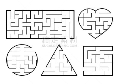 迷宫游戏,儿童,绘画插图,谜题游戏,矢量,游戏,秘密,休闲游戏,几何形状,背景分离